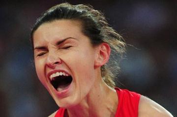 Anna Chicherova of Russia celebrates being gold medalist of the Women's High Jump Final of the London 2012 Olympic Games on August 11, 2012 (Getty Images)
