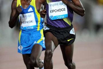 Eliud Kipchoge, the winner of the Doha 5000m (Jiro Mochizuki)