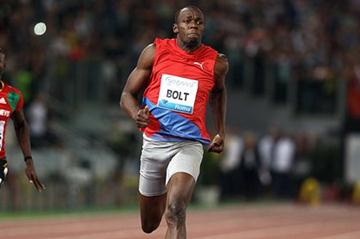 Usain Bolt at the 2012 Rome Samsung Diamond League meeting (Giancarlo Colombo)