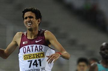 Hamza Driouch of Qater wins the Men's 1500 metres Final on the day three of the 14th IAAF World Junior Championships in Barcelona on 12 July 2012 (Getty Images)