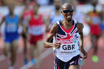 Mo Farah in action in the 5000m at the 2013 European Team Championships (Getty Images)