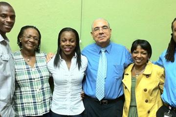 Veronica Campbell Brown with members of her Foundation (Claude Bryan)