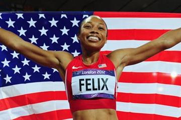 Allyson Felix of the United States is enjoying being gold and Olympic champion after winning the Women's 200m Final on Day 12 of the London 2012 Olympic Games at Olympic Stadium on August 8, 2012 (Getty Images)