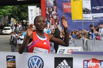 Agnes Kiprop wins 2012 women's race at the Volkswagen Prague Marathon (organisers)