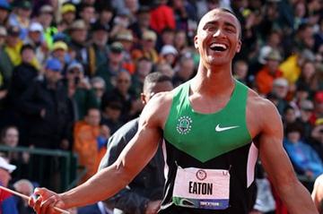 9039 reasons to smile - Ashton Eaton after his World record in Eugene (Getty Images)