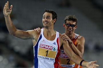European gold and silver medallists in the decathlon, Romain Barras and Eelco Sintnicolaas (Getty Images)