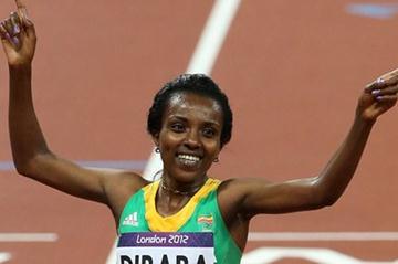 Tirunesh Dibaba of Ethiopia won the gold medal in the Women's 10,000m Final on Day 7 of the London 2012 Olympic Games at Olympic Stadium on August 3, 2012 (Getty Images)