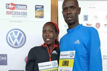 Lydia Cheromei and Philemon Limo in Prague (Andy Edwards)