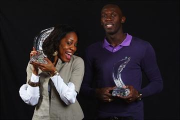 2009 World Athletes of the Year, Sanya Richards and Usain Bolt (Getty Images)