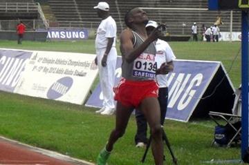 Muktar Endris takes the Ethiopian national 5000m title in Addis Ababa (Bizuayehu Wagaw )
