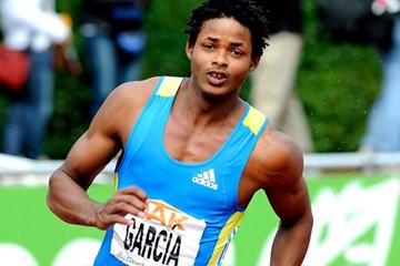 Cuban Yordani Garcia en route to his first day lead in Ratingen (Iris Hensel)