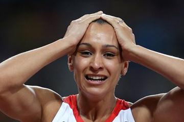 Jessica Ennis of Great Britain celebrates winning gold in the Women's Heptathlon on Day 8 of the London 2012 Olympic Games at Olympic Stadium on August 4, 2012 (Getty Images)