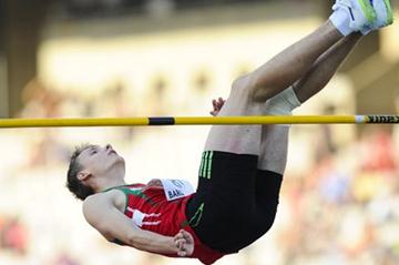Andrei Churyla of Belarus competes for winning the gold medal on the Men's High Jump Final on the day four of the 14th IAAF World Junior Championships in Barceolona on 13 July 2012 (Getty Images)