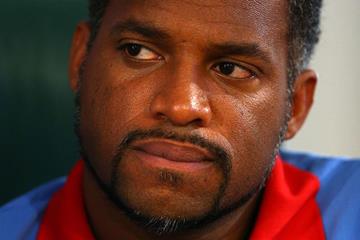 Ato Boldon in the IAAF Ambassador Fan Zone at the IAAF World Athletics Championships Moscow 2013 (Getty Images)
