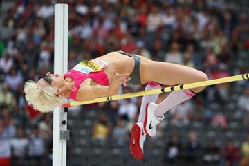 Ariane Friedrich soars over the bar in front of a large home crowd (Getty Images)