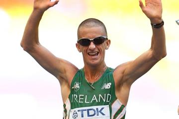 Robert Heffernan wins the men's 50km race walk at the IAAF World Championships Moscow 2013 (Getty Images)