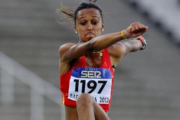 Ana Peleteiro of Spain in the women's triple jump at the 2012 IAAF World Junior Championships in Barcelona (Getty Images)