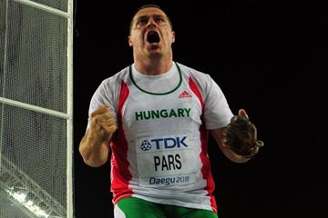 Krisztian Pars of Hungary reacts in the Men's Hammer Final (Getty Images)