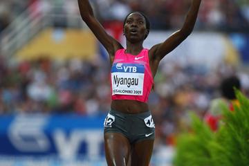 Ruth Bisibori Nyangau of Kenya, a runaway winner of the women's 3000m steeplechase (Getty Images)