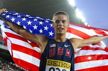 Gunnar Nixon of United States celebrates after winning the gold medal of the Decathlon event on the day two of the 14th IAAF World Junior Championships in Barcelona 2012 (Getty Images)