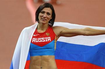 Natalya Antyukh of Russia celebrates winning gold in the Women's 400m Hurdles Final on Day 12 of the London 2012 Olympic Games at Olympic Stadium on August 8, 2012 (Getty Images)