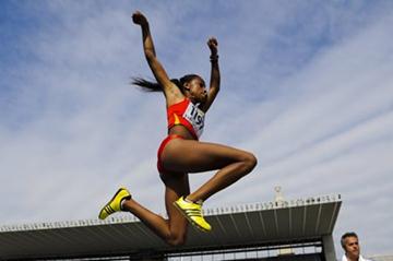 Ana Peleteiro of Spain competes during the Women's Triple Jump qualification round on the day two of the 14th IAAF World Junior Championships in Barcelona 2012 (Getty Images)