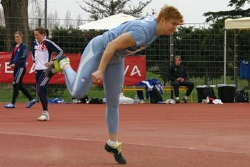 Martina Ratej approaching the 66m line in Arles (Bernarda Letnar)