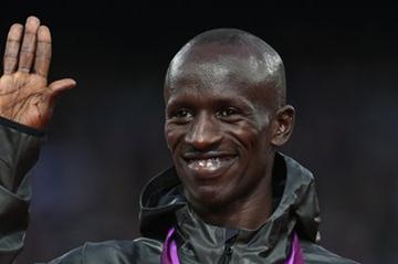Gold medalist Ezekiel Kemboi of Kenya poses during the medal ceremony for the Men's 3000m Steeplechase final on Day 10 of the London 2012 Olympic Games on 6 August 2012 (Getty Images)