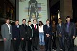 Guests of the Paris 2003 LOC unveil the official poster of the championships (Getty Images)