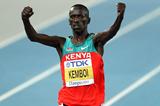 Ezekiel Kemboi of Kenya celebrates claiming gold in the men's 3000 metres steeplechase final during day six  (Getty Images)