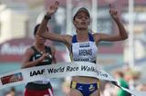 Sandra Arenas of Colombia wins the junior race in Saransk (Getty Images)