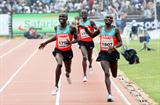 Edwin Soi (left) overtakes Vincent Yator to win the African 5000m title in Nairobi (Mohammed Amin)