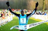 Thomas Ayeko winning at the IAAF Antrim International Cross Country 2013 (Mark Shearman)