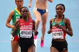 Milcah Chemos wins her 3000m steeplechase heat at the 14th IAAF World Athletics Championships Moscow 2013 (Getty Images)