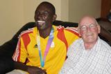 World record-holder David Rudisha with his coach, Colm O'Connell (Myra McSweeney)