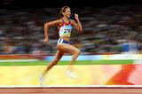 Gulnara Galkina strides towards the finish line to win steeplechase gold (Getty Images)