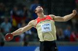 Robert Harting of Germany on his way to winning the gold medal in the men's Discus Throw in Berlin (Getty Images)