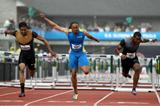 Fast US London-bound trio: trials runner-up Jason Richardson, winner Aries Merritt, and third-place finisher Jeff Porter (Getty Images)