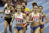 left to right - Yelena Soboleva and Yulia Fomenko (then Chizhenko) compete at the 2006 World Indoor Championships (AFP / Getty Images)