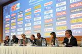 The full panel at the IAAF press conference at SportAccord (Organisers)