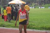 Almaz Ayana after winning the 3000m Steeplecahse at the 2013 Ethiopian championships (Bizuayehu Wagaw)