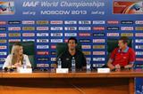 IAAF Ambassador Press Conference with Svetlana Masterkova, Ryan Wilson and Steve Cram at the IAAF World Athletics Championships Moscow 2013 (Getty Images)