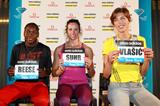 Brittney Reese, Jenn Suhr and Blanka Vlasic at the New York Diamond League press conference (Victah Sailer)