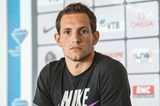 Renaud Lavillenie at the Monaco Diamond League press conference (Philippe Fitte)