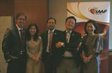 Members of the Daegu 2011 LOC team in Doha (Bob Ramsak)