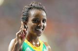 Tirunesh Dibaba of Ethiopia celebrates her victory (Getty Images)