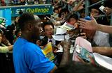 Youth Olympic Games Ambassador Usain Bolt signing autograph after the 2010 Daegu World Challenge meeting (Getty Images)