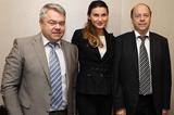 Mikhail Butov, Anna Chicherova and Alexsander Polinsky at the Moscow 2013 press conference in Barcelona  (Giancarlo Colombo )