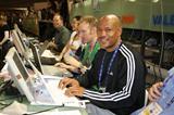 Maurice Greene blogging in Valencia (Bob Ramsak)