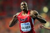 David Oliver in the mens 110m Hurdles Final at the IAAF World Athletics Championships Moscow 2013 (Getty Images)